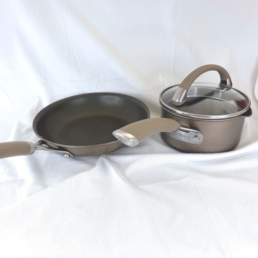 Circulon Premier Professional Bronze Nonstick 8.5in Skillet & 1qt Saucepan Set